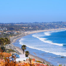Pacific Ocean coastline in Malibu, California