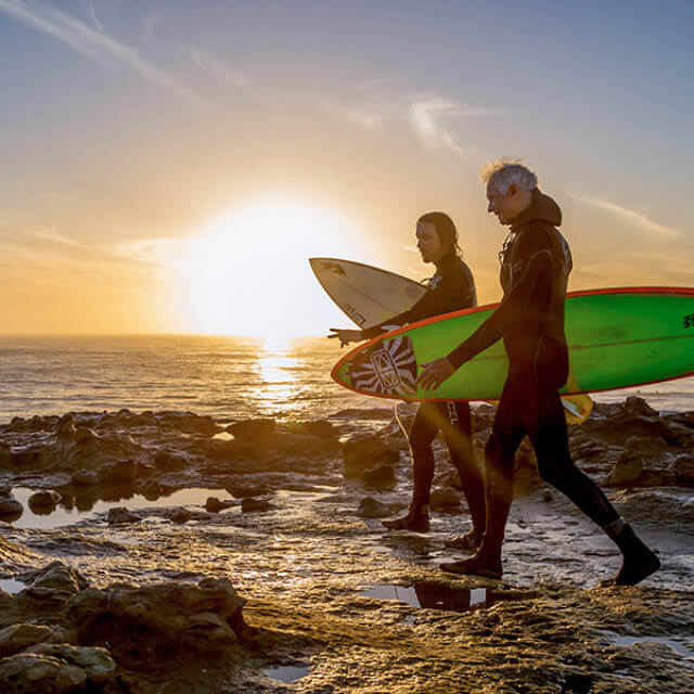 Surfers in Santa Cruz, California