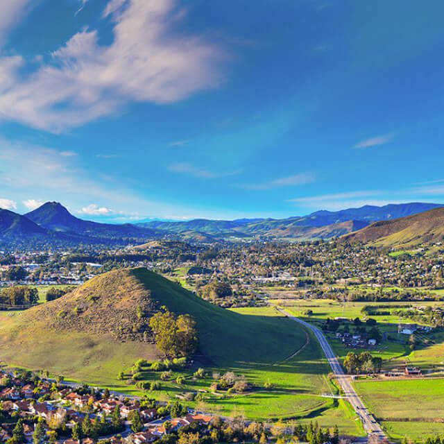 Some of the Nine Sisters, or Morros, chain of peaks near San Luis Obispo, CaliforniaSome of the Nine Sisters, or Morros, chain of peaks near San Luis Obispo, California